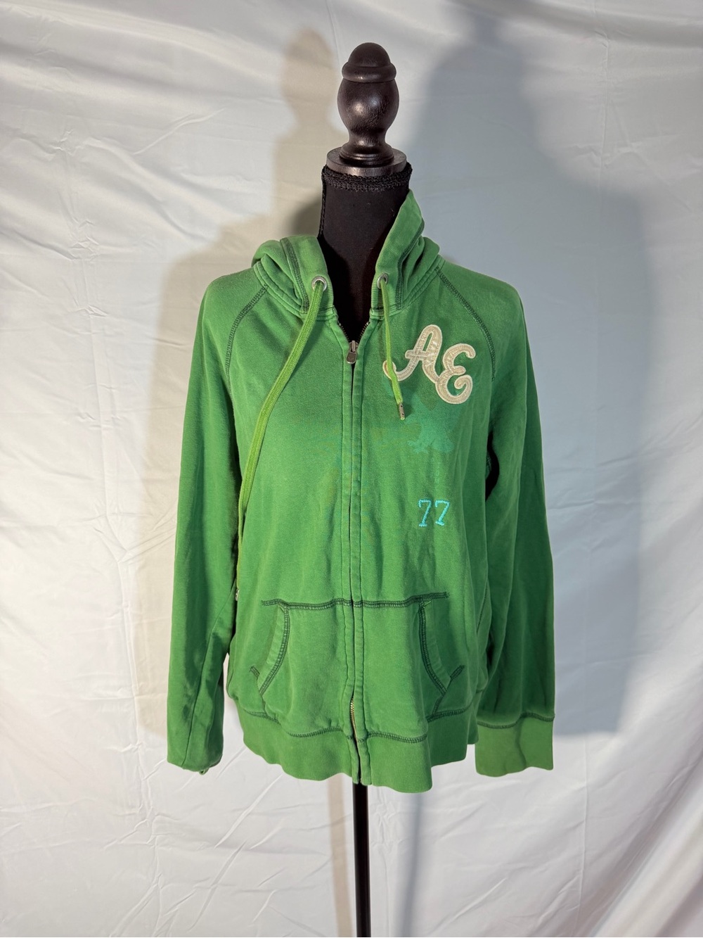 American Eagle Outfitters Green Zip-Up Hoodie Jacket